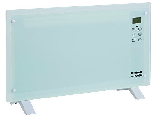 Einhell Glaskonvektor GCH 2000 W (2 Heizstufen bis 2000 Watt, X-Shape Heizelement, Thermostat 15 bis 50 Grad, Touchscreen, LCD-Display, Zeitschalter)