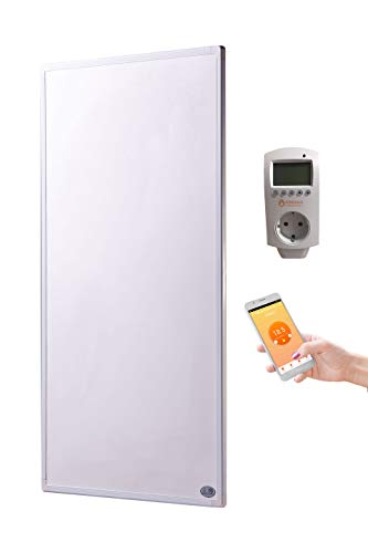 Könighaus Fern Infrarotheizung + Thermostat und App mit Smart Home Lösung Temperatur und Programmierung über Handy app steuerbar ✓GS Tüv (1000 Watt)