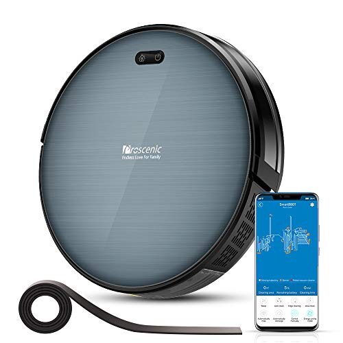 Proscenic 820T WLAN Staubsauger Roboter(2 in 1: Saugroboter mit Wischfunktion), Wischroboter,350ML elektrischer Wassertank,App-Steuerung,Magnetband für Bereich Begrenzung